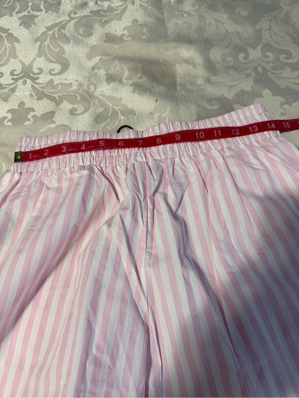 Brunette The Label Pink & White Striped Shorts SZ L - Picture 5 of 6